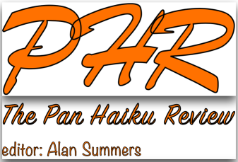Logo in orange font PHR The Pan Haiku Review editor: Alan Summers